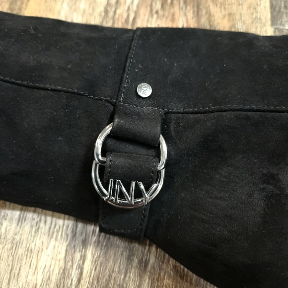 JONES NEW YORK BLACK FAUX SUEDE TALL BOOTS SIDE ZIPPER SIZE 7 - Picture 4 of 6